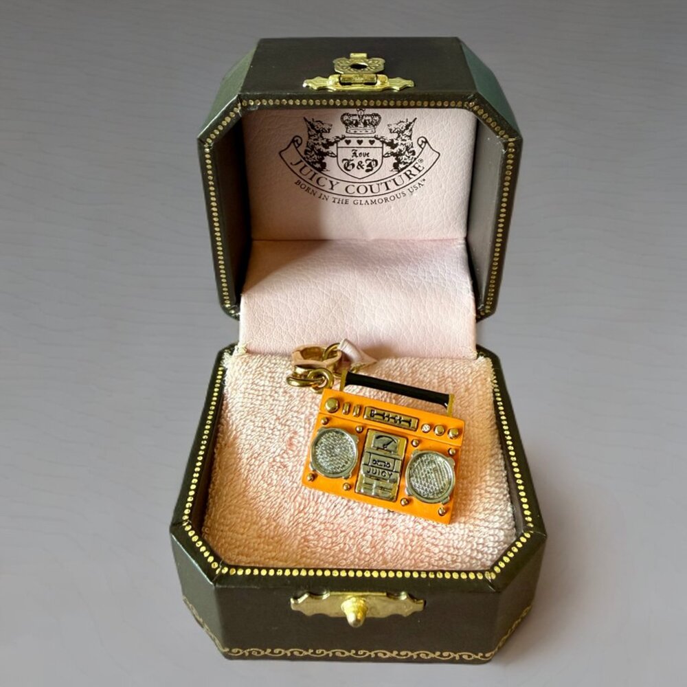Juicy Couture Vintage Orange Boom Box Radio Bracelet Charm